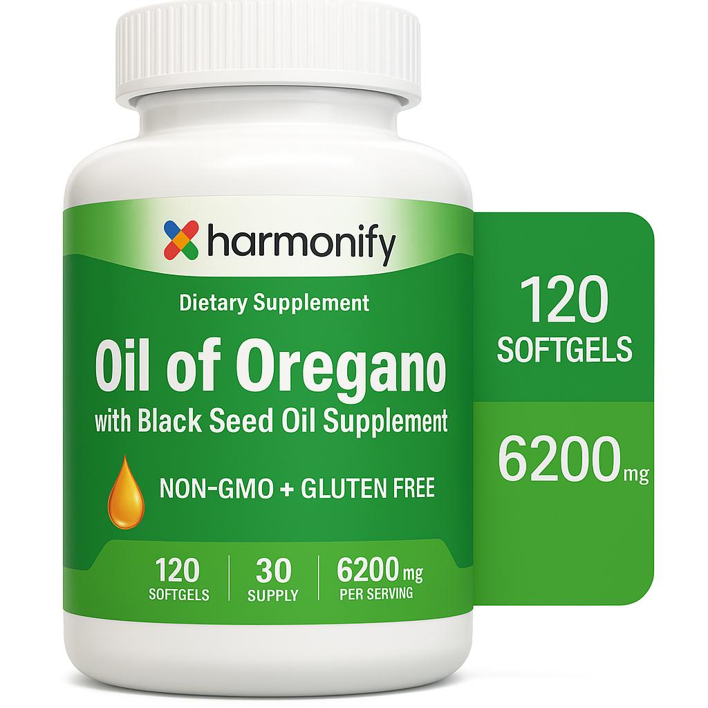 HARMONIFY Oil of Oregano with Black Seed Oil - 120 Softgel