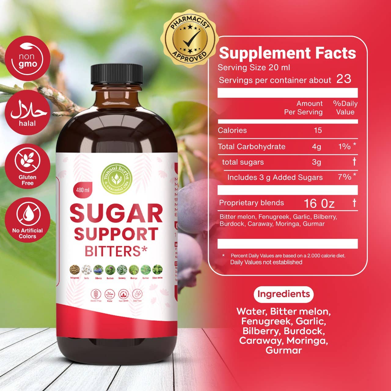 Sugar Support living bitters 480mls