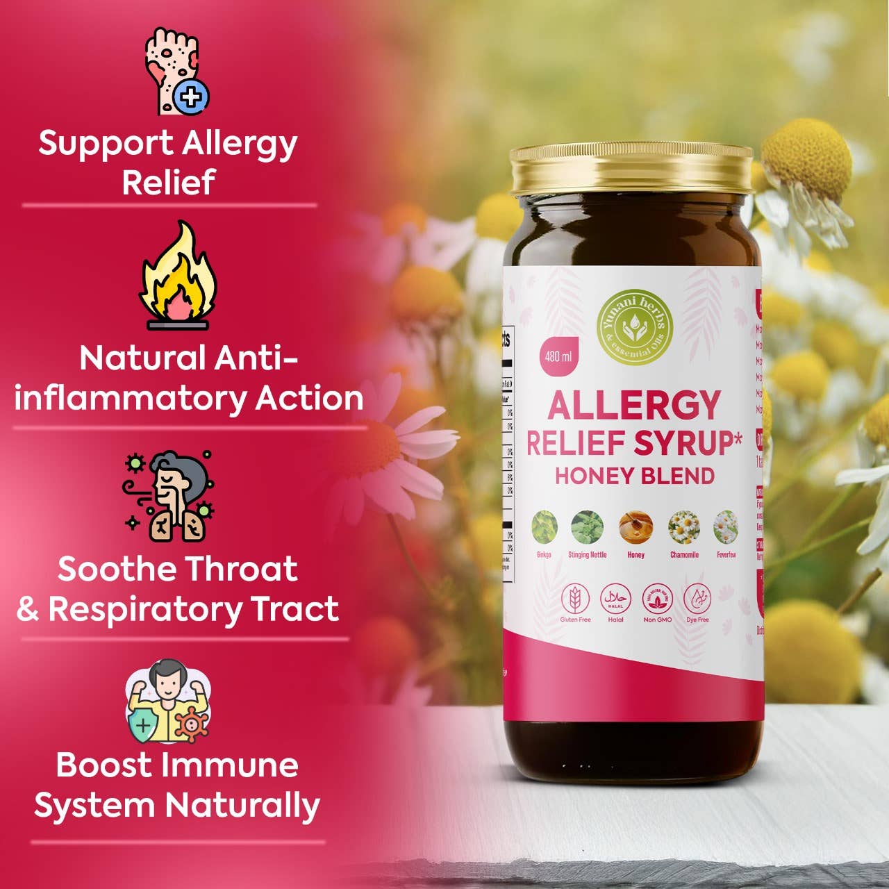 Allergy Relief Syrup Honey Blend 480mls