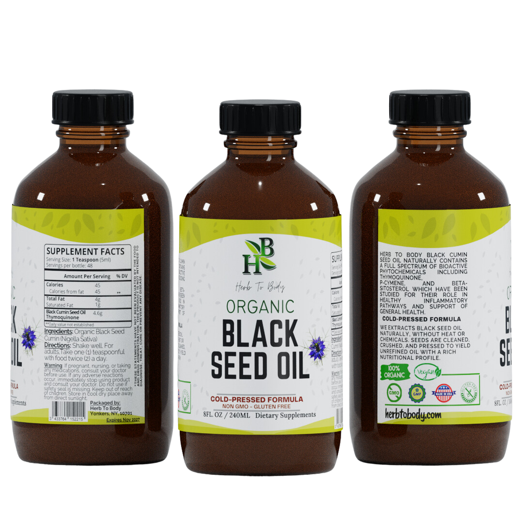 Organic Black Seed Oil (Cold-Pressed) - Bulk Wholesale Sizes: 16oz
