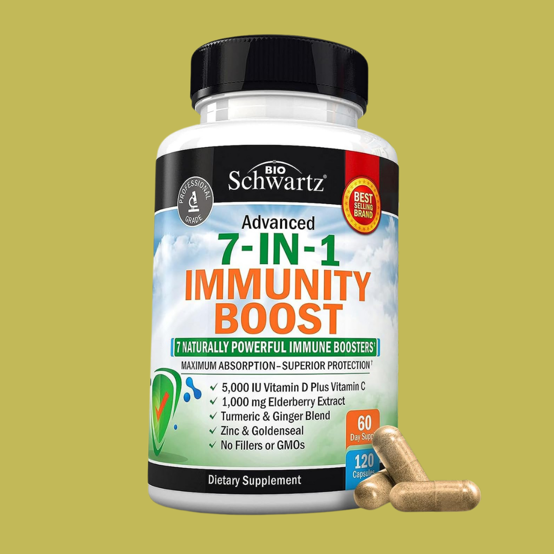 7-in-1 Immunity Supplement: Zinc, Vitamin C & D3 (120 Cap)