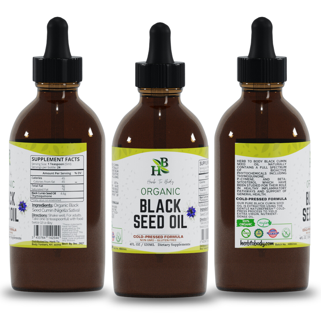 Organic Black Seed Oil (Cold-Pressed) - Bulk Wholesale Sizes: 16oz