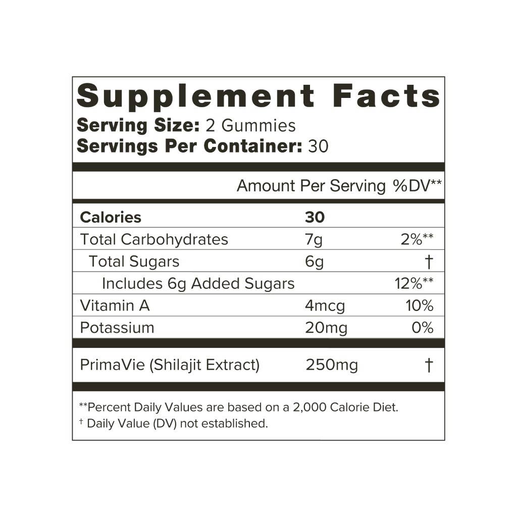 Shilajit Gummies: Black / Cinnamon/Vanilla / Cinnamon/Vanilla