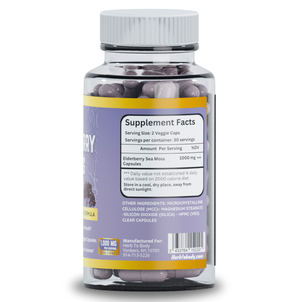 Elderberry Sea Moss Capsules (60 Cap) | Seasonal Wellness
