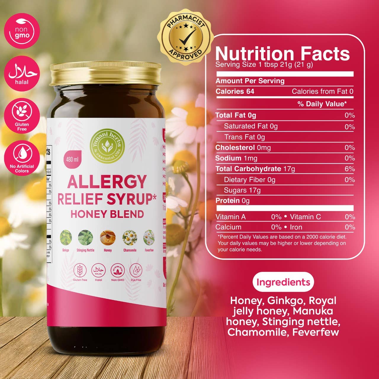 Allergy Relief Syrup Honey Blend 480mls