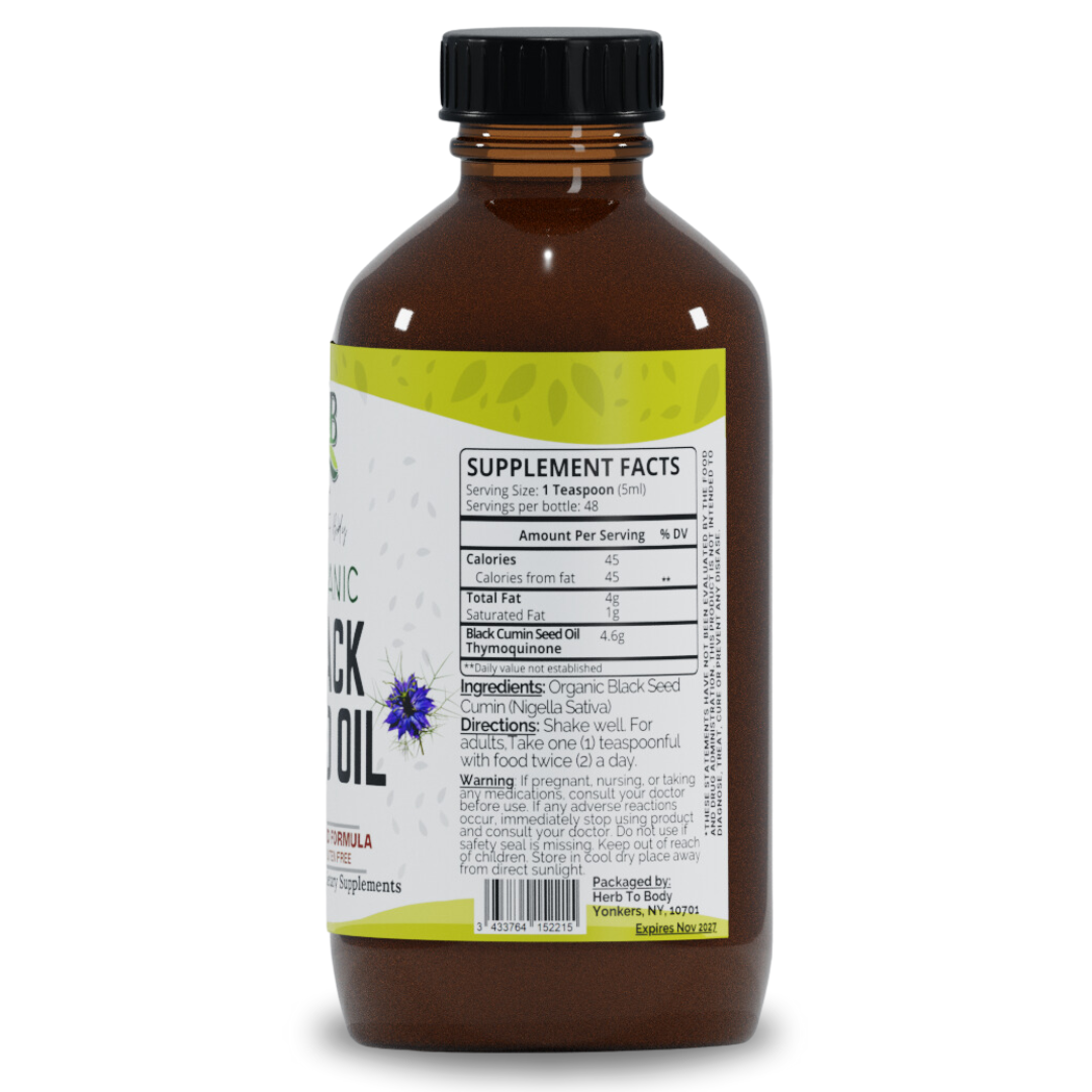 Organic Black Seed Oil (Cold-Pressed) - Bulk Wholesale Sizes: 16oz