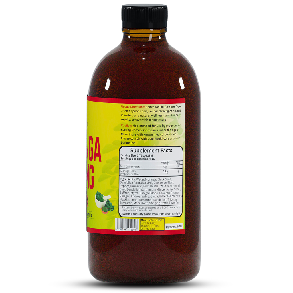 Moringa Living Bitter 16oz | Plant Based Liquid Superfood