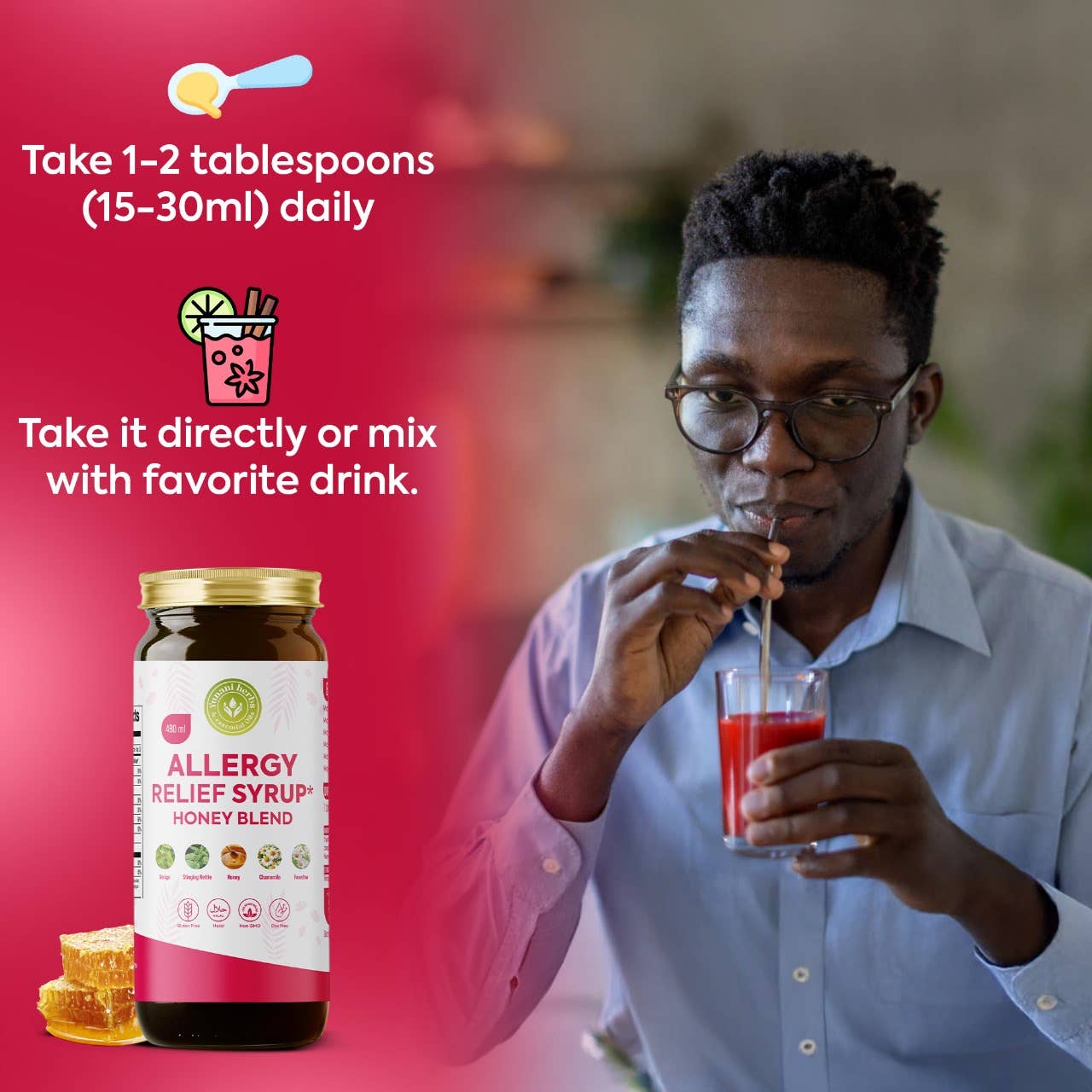Allergy Relief Syrup Honey Blend 480mls