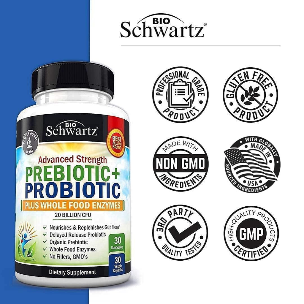 Prebiotic & Probiotic: Digestive Health Enzymes (30 cap)
