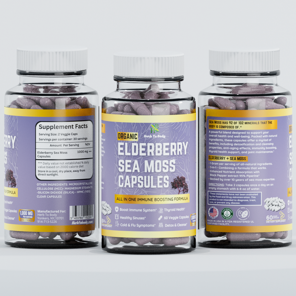 Elderberry Sea Moss Capsules (60 Cap) | Seasonal Wellness
