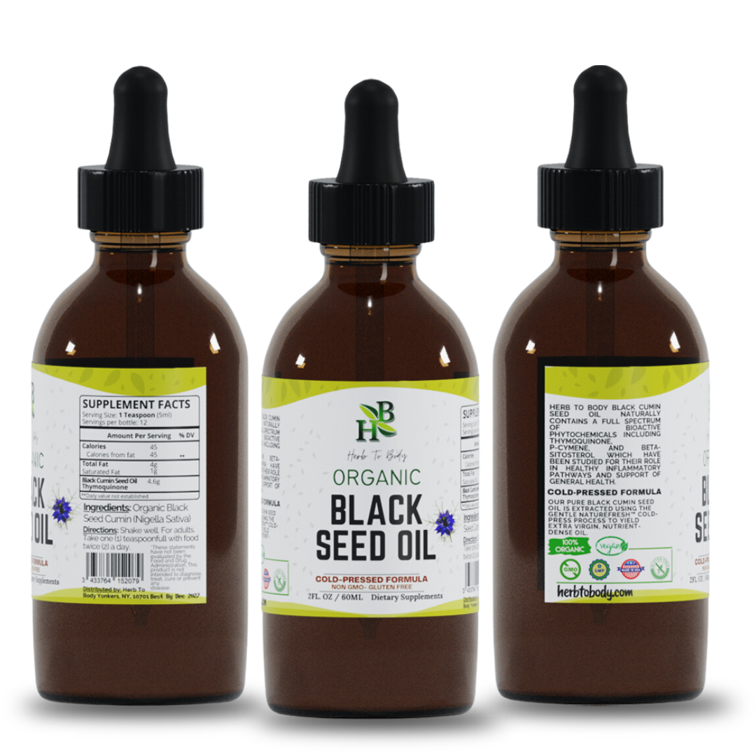 Organic Black Seed Oil (Cold-Pressed) - Bulk Wholesale Sizes: 16oz