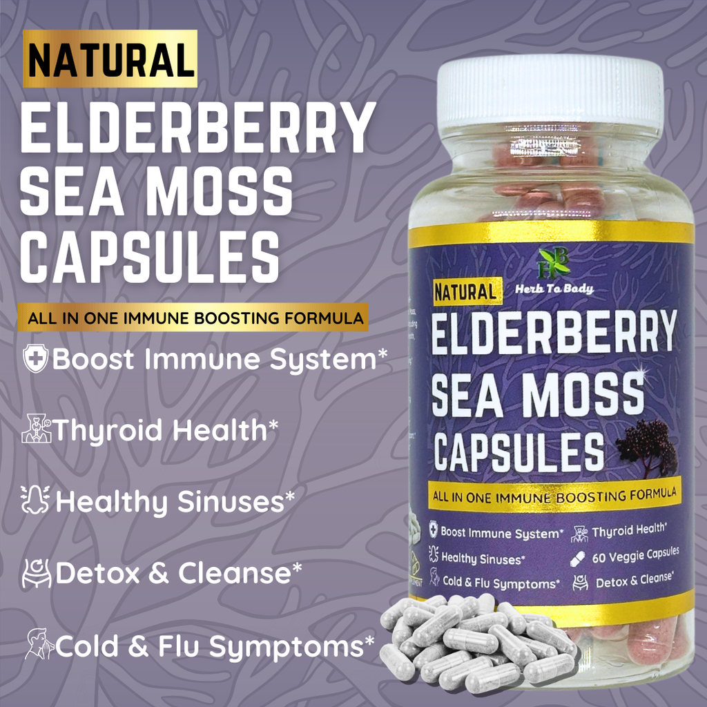 Elderberry Sea Moss Capsules (60 Cap) | Seasonal Wellness