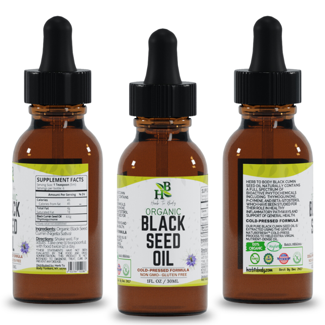Organic Black Seed Oil (Cold-Pressed) - Bulk Wholesale Sizes: 16oz