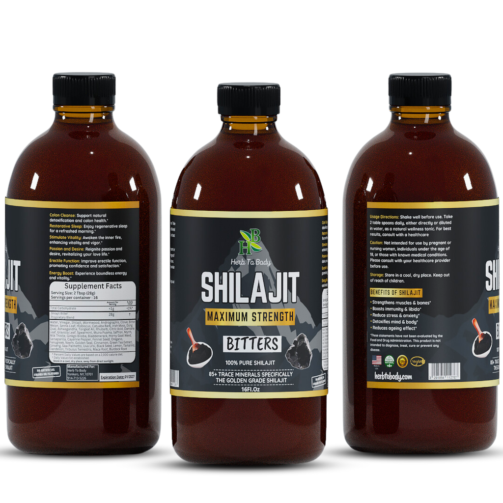 Shilajit Bitter 16oz | Himalayan Wildcrafted Herbal Tonic