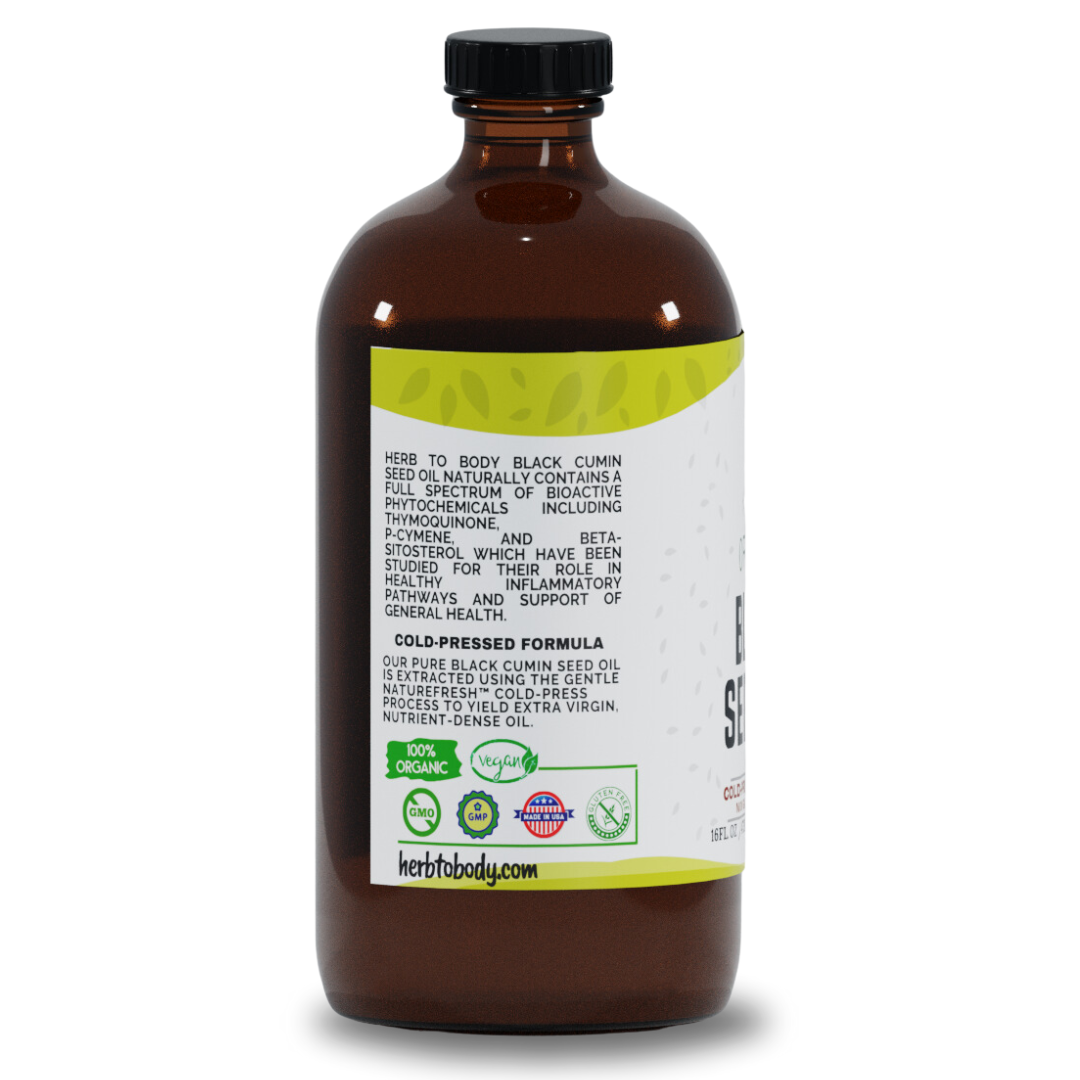 Organic Black Seed Oil (Cold-Pressed) - Bulk Wholesale Sizes: 2oz