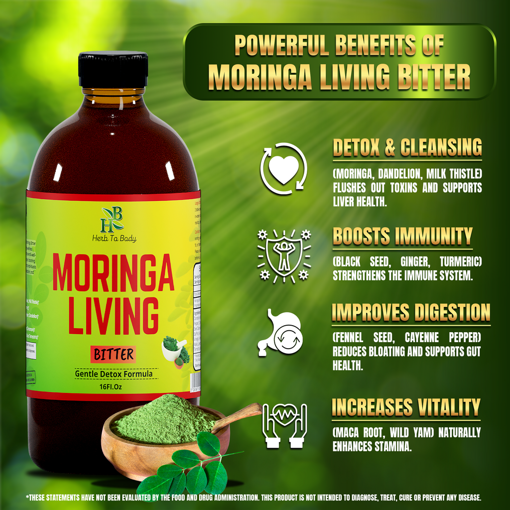 Moringa Living Bitter 16oz | Plant Based Liquid Superfood